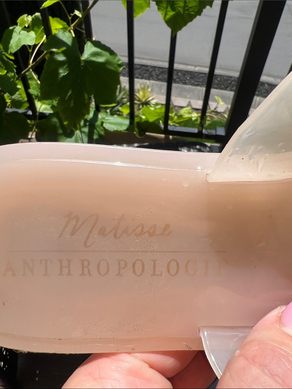 Anthropologie Pale Pink Jelly Slide Sandals with Clear Cross Straps - Picture 5 of 10
